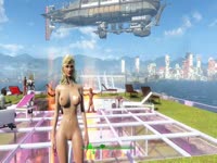 Shocking bdsm toon video features naked blonde woman kicking helpless man into blazing fire